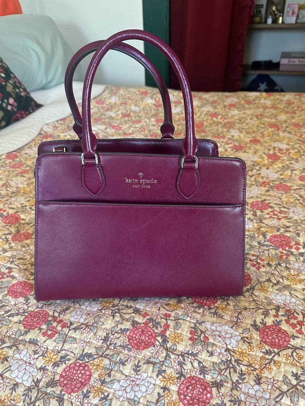 Kate Spade Cedar Street Maise Satchel – Mulled Wine – Saffiano Leather